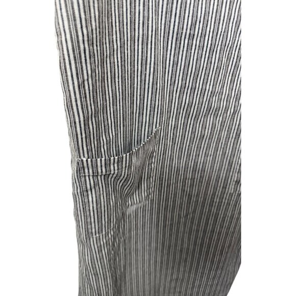 Storia Women Midi Striped Dress Size Small S Gray Tie Shoulder Strap Slits EUC - Picture 3 of 8